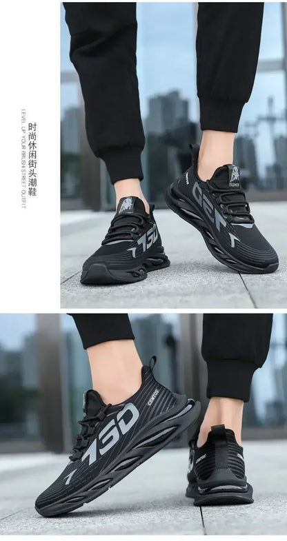 1Pair Big Size Sneakers Shoes for Men Lightweight Breathable Running Walking Male Footwear Soft Sole Lace-up Shoes Man Scarpe