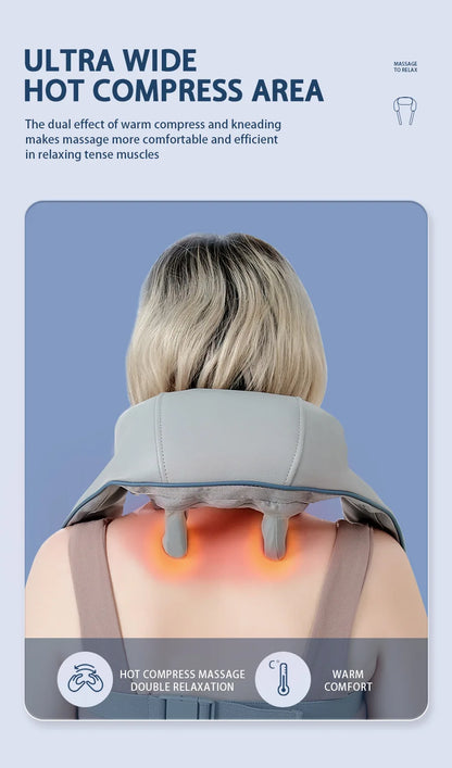 New Portable Mini Relaxer Dredge Kneading Smart Electric Wrap Heated Trapezius Muscle Neck Multifunctional Shiatsu Massage Shawl