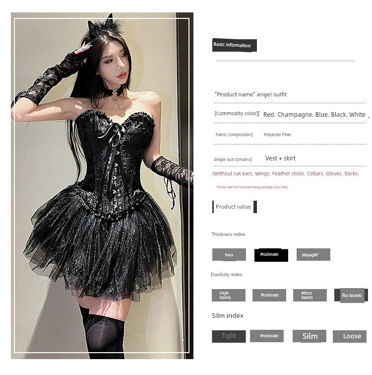 Adult Lady like Woman Cosplay Halloween Cat Maid Uniform