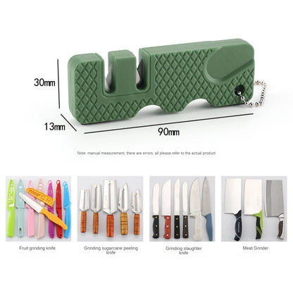 Portable Mini Knife Sharpener Ceramic And Tungsten Steel Sharpening Stone Outdoor Picnic Supplies Kitchen Accessories