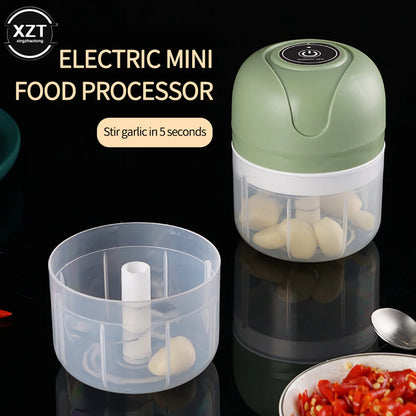 Mini Electric Garlic Chopper USB Meat Grinder Garlic Masher Machine Sturdy Durable Crushed Ginger Vegetable Crusher Kitchen Tool