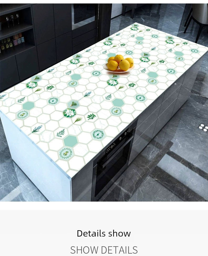 Cooking Bench Oil-Proof Stickers High Temperature Resistant Marble Kitchen