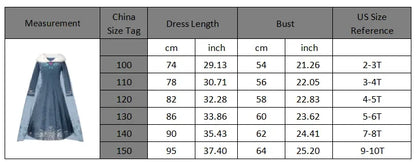 2024 Winter Kid Elsa Anna Costume Girl Birthday Dress Children Snow Queen Performance Fantasy Princess Evening Halloween Costume