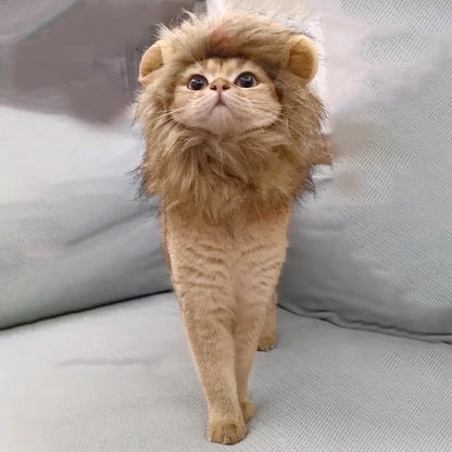 Cat Cosplay Dress Up Pet Hat Lion Mane for Cat Puppy Lion Wig Costume Party Decoration Halloween Christmas GatosPet Supplies