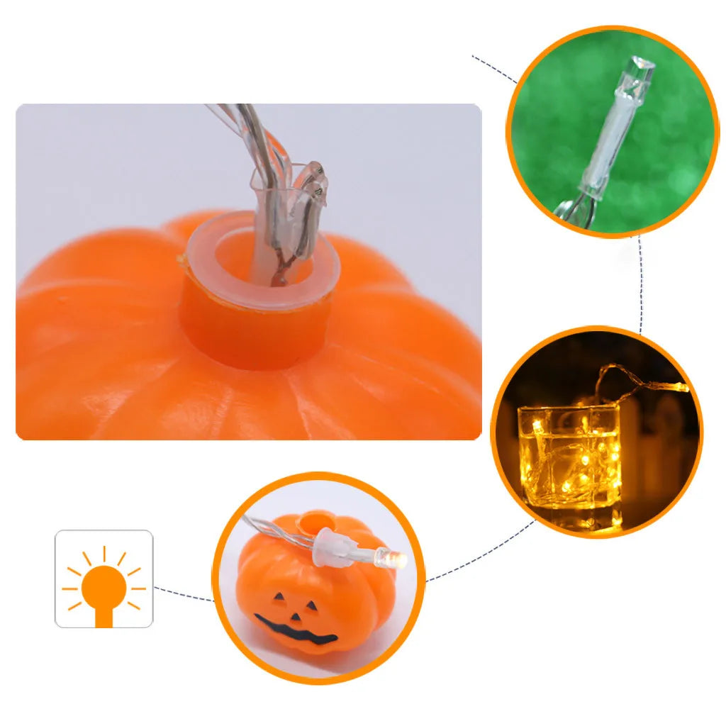 Fantastic Funny LED String Lights Halloween Decoration Accessories Lamp Horror LED Halloween pumpkin battery light string