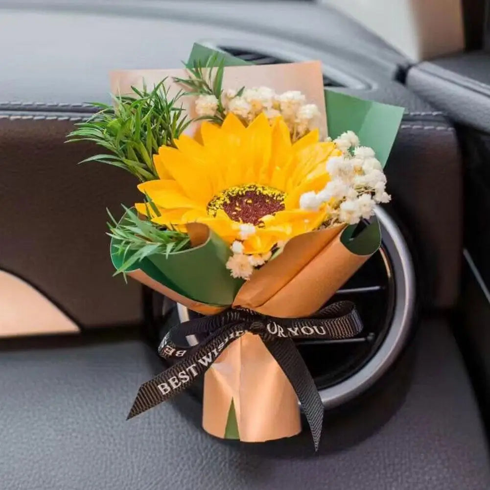 Car Air Vent Aromatherapy Diffuser Dry Flower Mini Bouquet Car Decor Ornament Air Conditioning Fragrance Clip Car Accessories