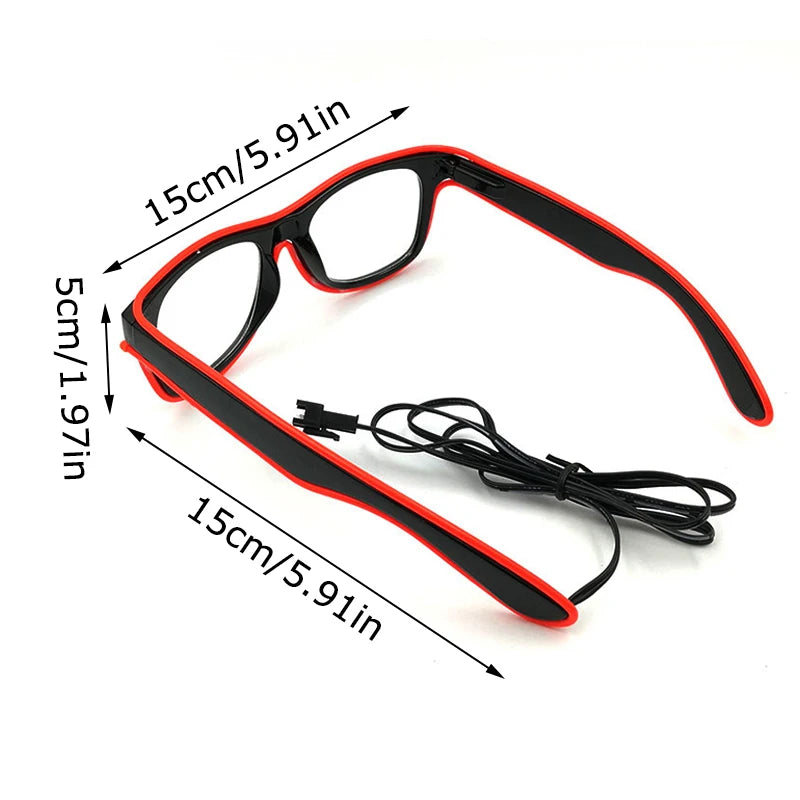 Halloween Eyes Glasses EL Wire Glowing Eyewear LED Light Up Costume Glasses Festival Party Decoration Photography Props