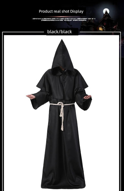 Halloween Adult Costume Medieval Monk Monk Robe Cosplay Wizard Priest Godfather Priest Male Manufacturer