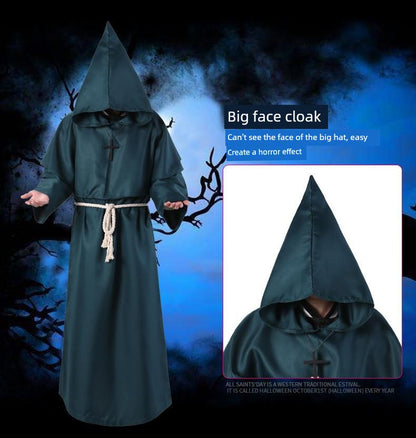 Halloween Adult Costume Medieval Monk Monk Robe Cosplay Wizard Priest Godfather Priest Male Manufacturer