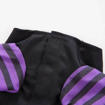 Cute Dog Purple Dress For Small Dogs 2pc Dropshipping Pet Cosplay Stripes With Hat Cat Clothes Holloween Costume Witch Gown