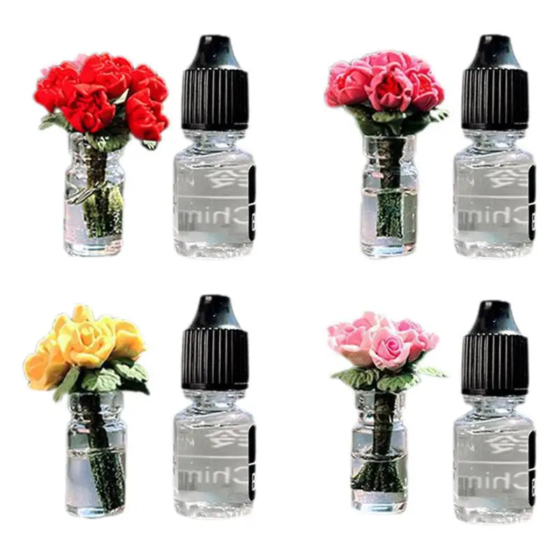 Mini Rose Bouquet Car Air Vent Clip Freshener Dried Flower Perfume Air Freshener Vent Mini Rose Decorations For Car Exquisite