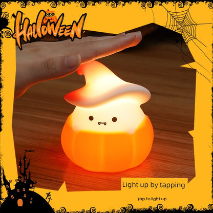 Eye Protection Small Night Lamp Halloween Birthday Gift Pumpkin Bedside Night Light Silicone Kindergarten Holiday Atmosphere Decoration