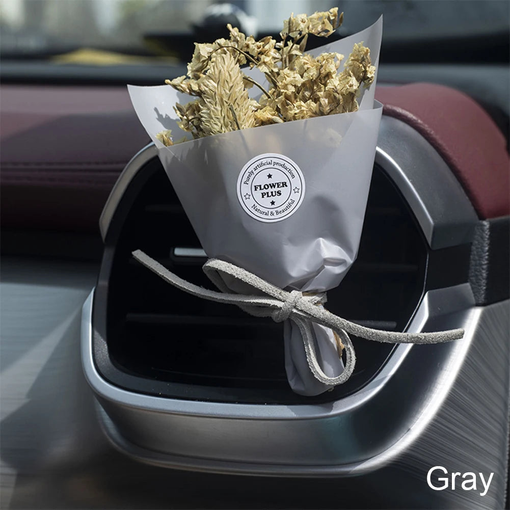 Creativity Dried Flowers Bouquet Car Perfume Air Vent Clip Mini Bouquet Eternal Flower Car Accessories Interior Woman Ornament