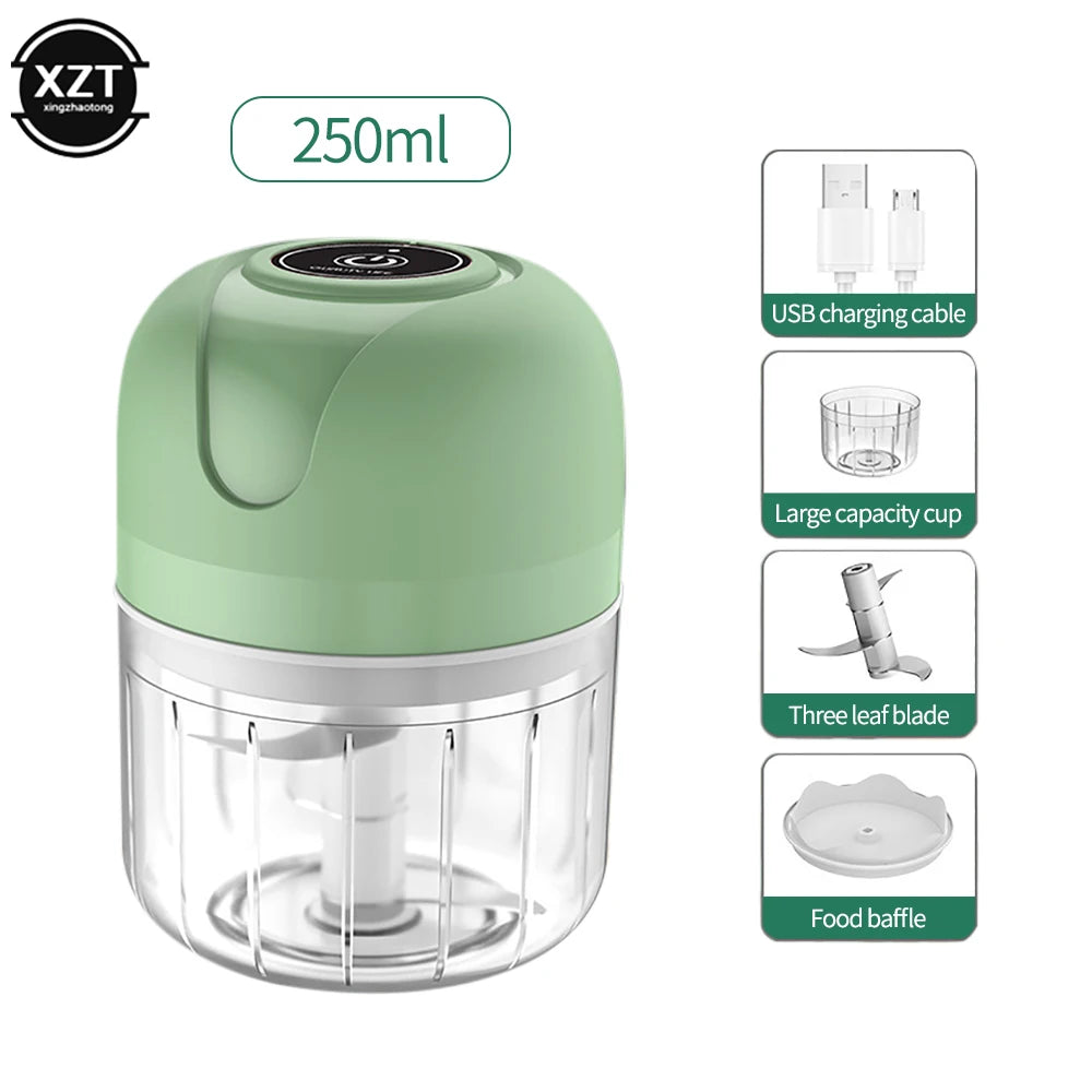 Mini Electric Garlic Chopper USB Meat Grinder Garlic Masher Machine Sturdy Durable Crushed Ginger Vegetable Crusher Kitchen Tool