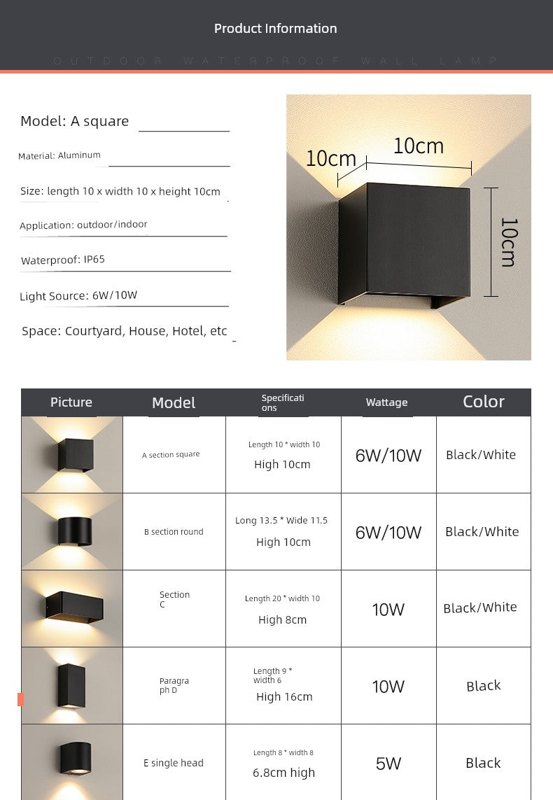 Led Scandinavian Outdoor Waterproof Balcony Master Bedroom Wall Lamp