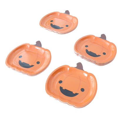 Halloween party smiley face pumpkin disposable tableware paper tray supply