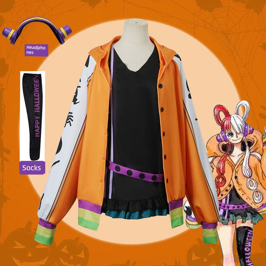 Halloween Cos Costume One Piece Red Theater Version Uta Uta Cos Costume Clothing Coat Wig Role Play