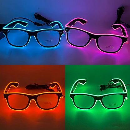 Halloween Eyes Glasses EL Wire Glowing Eyewear LED Light Up Costume Glasses Festival Party Decoration Photography Props