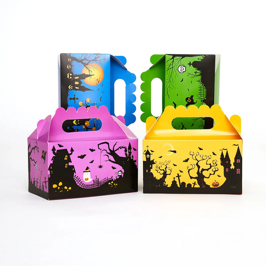 4/24 pcs Halloween hand-held cake box gift packaging box, party baking packaging supplies, holiday supplies