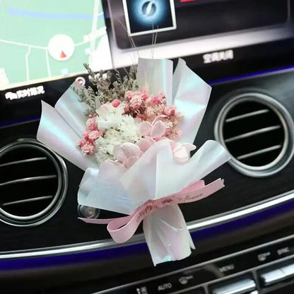 Car Air Vent Aromatherapy Diffuser Dry Flower Mini Bouquet Car Decor Ornament Air Conditioning Fragrance Clip Car Accessories