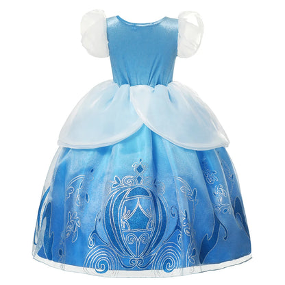 Disney Girl Cinderella Cosplay Dress Up Clothes For Girls Halloween Carnival Party Princess Costume Kids Birthday Wedding Gown