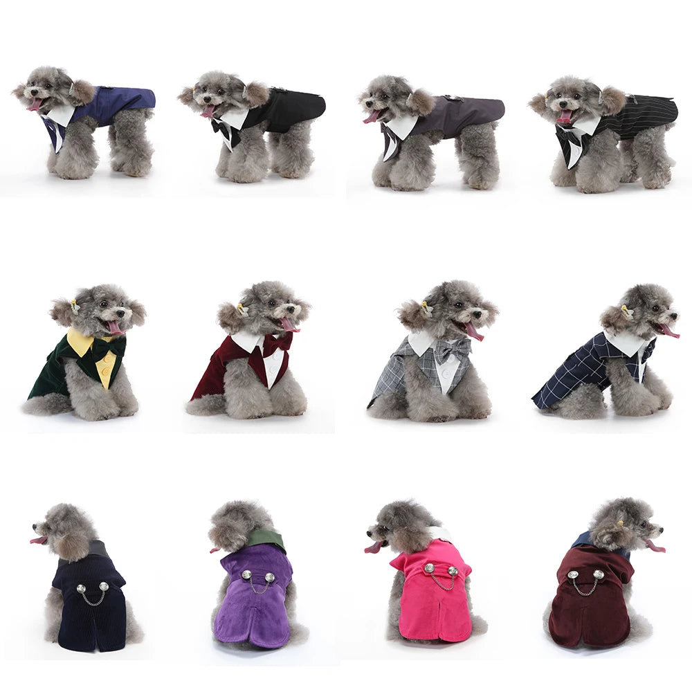 Christmas Dog Costume Dog Halloween Apparel Dog Wedding Outfit Clothes Wedding Shirt Clothes Formal Tuxedo for Teddy Bulldog