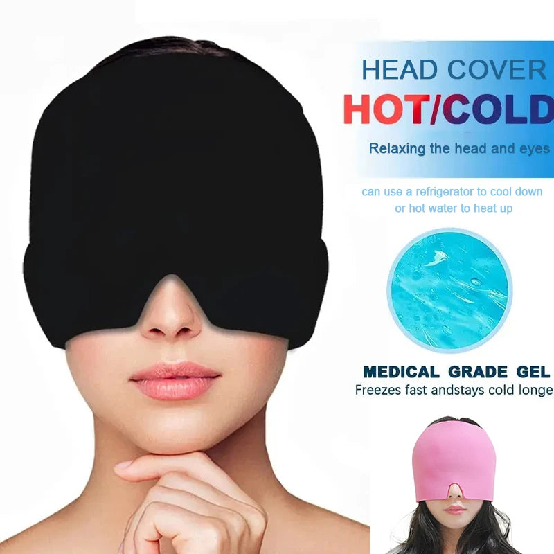 Migraine Relief Hat headache hat Gel Hot Cold Therapy Ice Cap For Relieve Pain Ice Hat Eye Mask Stress Pressure Pain Relief