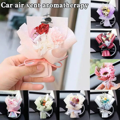 Car Air Vent Aromatherapy Diffuser Dry Flower Mini Bouquet Car Decor Ornament Air Conditioning Fragrance Clip Car Accessories