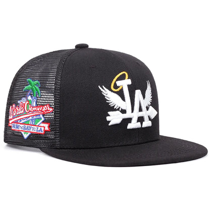 2024 New Letter Wing Pattern Side Coconut Tree Embroidery Fashion High Quality Snapback Men's Versatile Casual Baseball Hat