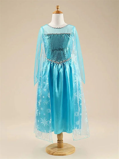 2024 Fancy Queen Frozen Elsa Anna Costume Girls Princess Dress Toddler Halloween Cosplay Party Vestidos For 3-10 Years