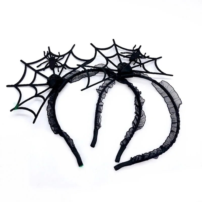 Halloween Devil Hair Band Halloween Party Decoration Spider Web Witch Dance Headband Photo Props Ghost Festival Bat Head Hoop