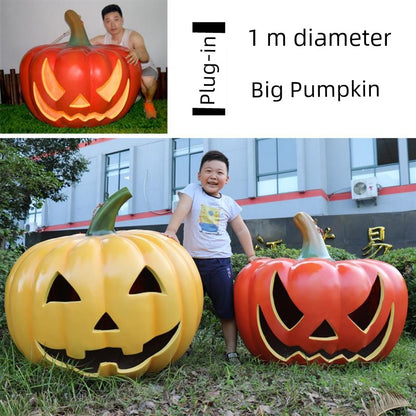 Halloween Decoration Pumpkin Lamp Large Theme Park Shopping Mall Art Gallery Block Outdoor Scene Sculpture Model Decoration