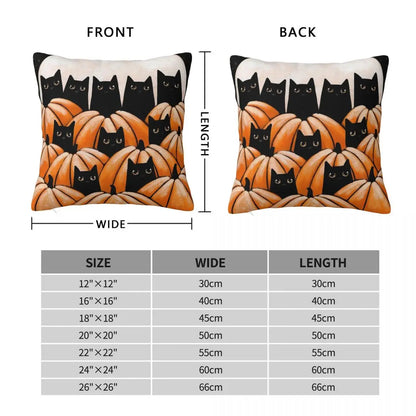 Black Cat In The Pumpkin Holloween Pillowcase Double-sided Printing Cushion Cover Decoration Pillow Case Cover Home Square 45*45