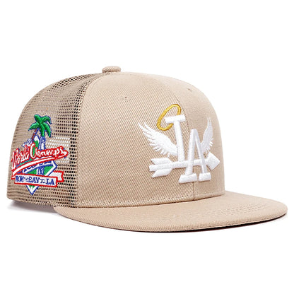 2024 New Letter Wing Pattern Side Coconut Tree Embroidery Fashion High Quality Snapback Men's Versatile Casual Baseball Hat