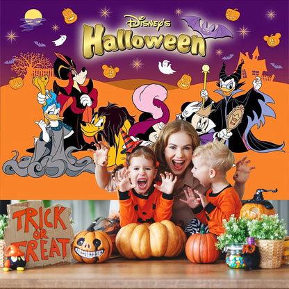 Mickey Mouse Halloween Backdrop Not So Scary Halloween Background for Kids Minnie Mouse Halloween Banner Decor