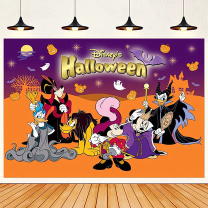 Mickey Mouse Halloween Backdrop Not So Scary Halloween Background for Kids Minnie Mouse Halloween Banner Decor