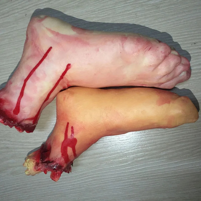 Halloween Horror Props Fake Bloody Hand Haunted House Party Decor Scary Fake Hand Finger Leg Foot Brain Heart Halloween Supplies