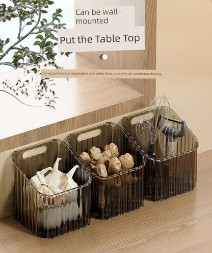 Onion, Ginger and Garlic Storage Basket Hanging Basket Wall Plastic Kitchen