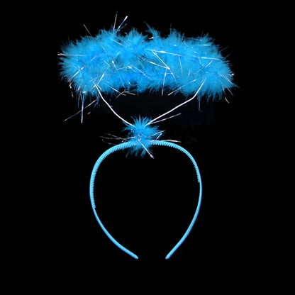 Halloween Hair Hoop Feather Halo Headband Stage Performance Headdress Angel Halo Headband Cosplay Hair Accessories