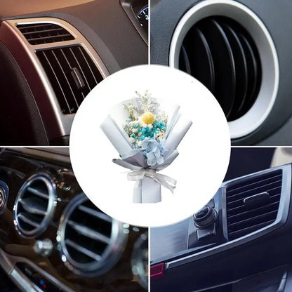 Mini Bouquet Flowers For Car Air Freshener Dry Flower Freshener Perfume Car Decorative Ornament Automotive Interior Accessories