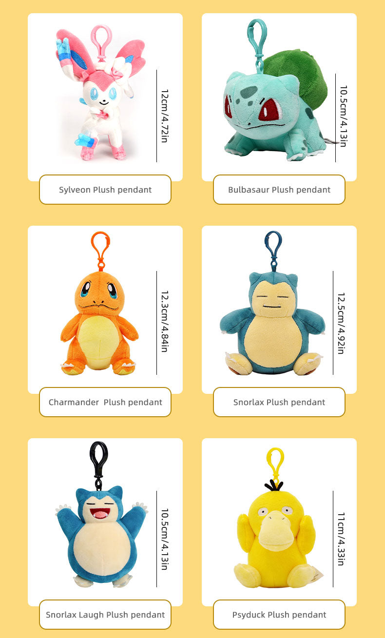 Pokemon Series Knapsack Pendant Cartoon And Cute Wobbuffet Pikachu Stuffed Animal Key Chain Halloween Decoration Birthday Gift