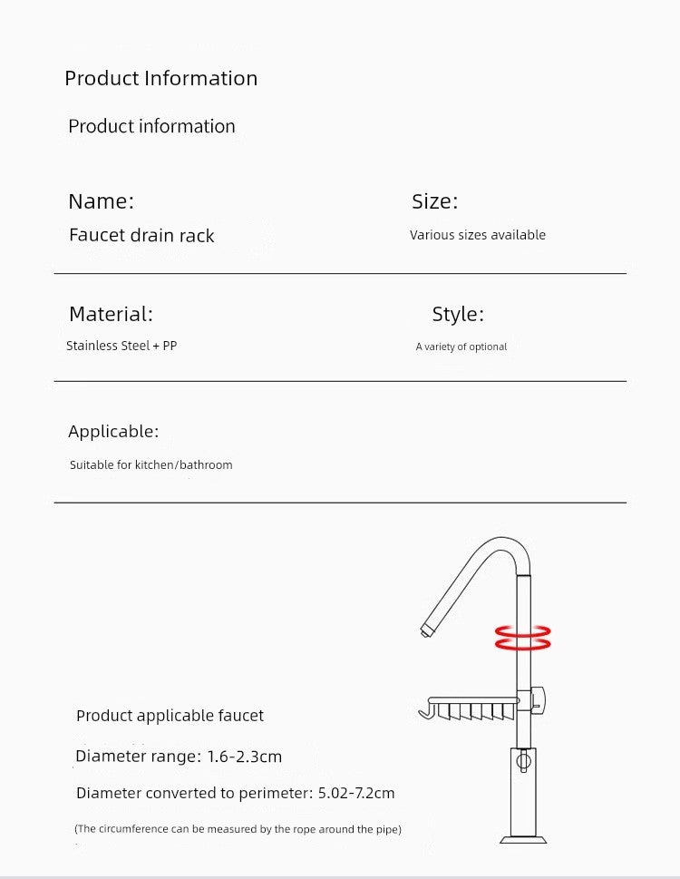 Stainless Steel For Home Sponge and Cloth Racks Hanging on a Faucet