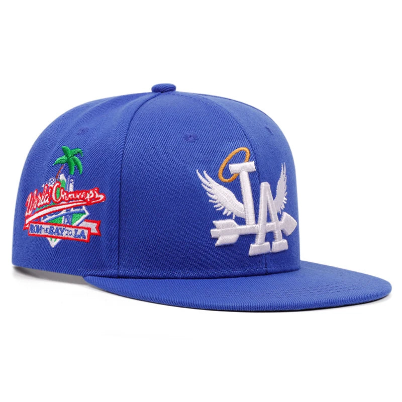 2024 New Letter Wing Pattern Side Coconut Tree Embroidery Fashion High Quality Snapback Men's Versatile Casual Baseball Hat