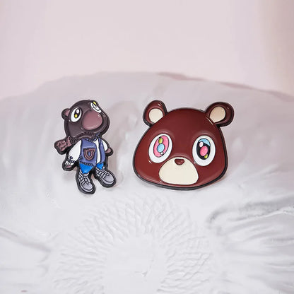 Anime Cartoon  lovely Little Bear Enamel Pins Funny Brooches Lapel Badges Pin for Backpack Hat Birthday Halloween Gift