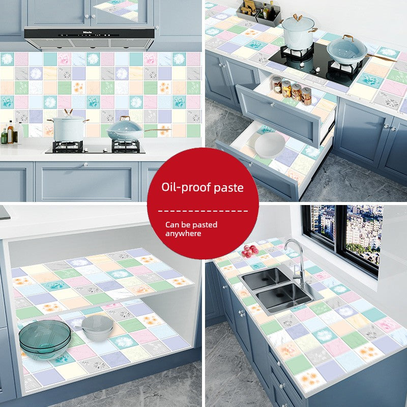 Cooking Bench Oil-Proof Stickers High Temperature Resistant Marble Kitchen