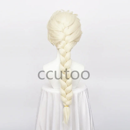 ccutoo Elsa Wig Synthetic Blonde Braid Styled Cosplay Wigs Halloween Carnival Party Play Role + Wig Cap