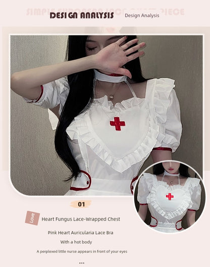 Cute Nurse Sister Pure Desire Wind Dress Cosplay Uniform Suit Halloween Sexy Internet Celebrity Streamer Clothing