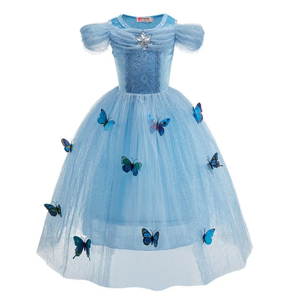 Elsa Costume for Girls Kids Christmas Cosplay Anna Snow Queen 2 Fancy Princess Dress Children Halloween Birthday Party Clothing