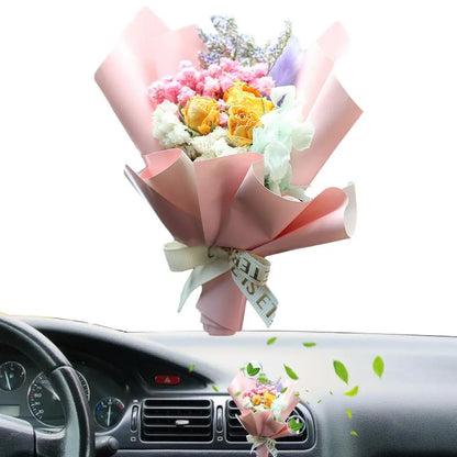 Mini Bouquet Flowers For Car Air Freshener Dry Flower Freshener Perfume Automotive Interior Accessories Car Decorative Ornament