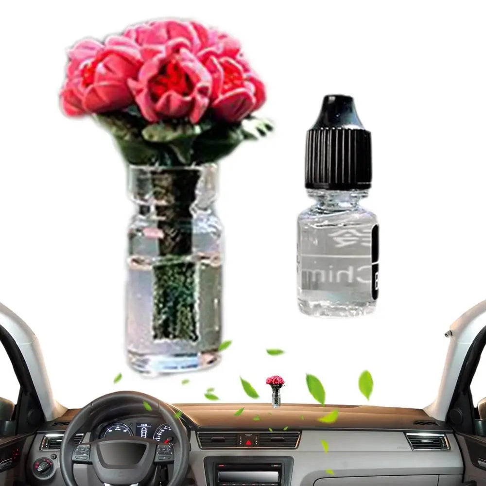 Mini Rose Bouquet Car Air Vent Clip Freshener Dried Flower Perfume Air Freshener Vent Mini Rose Decorations For Car Exquisite